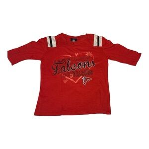 NFL TEAM APPAREL Girls Atlanta Falcons Top 3/4 Length Sleeves Size 7-8